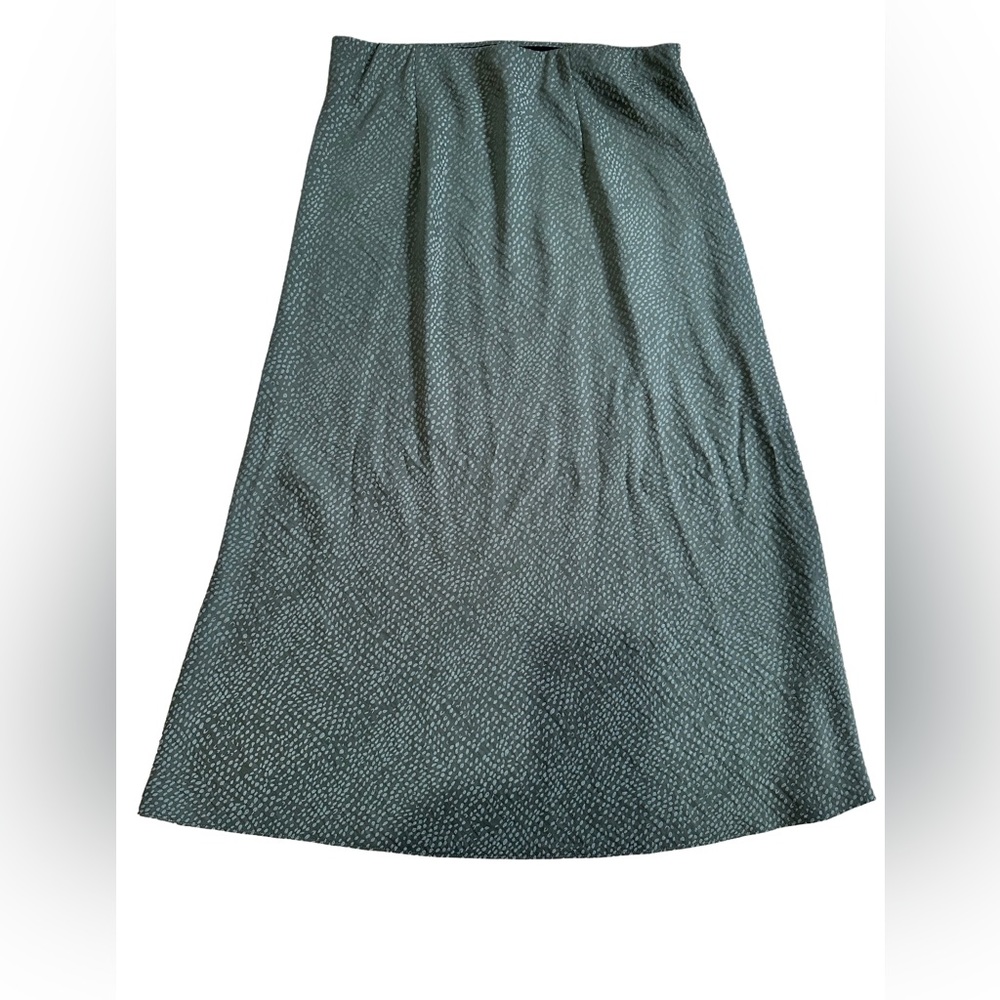 LOFT Silky Slip Skirt in Olive